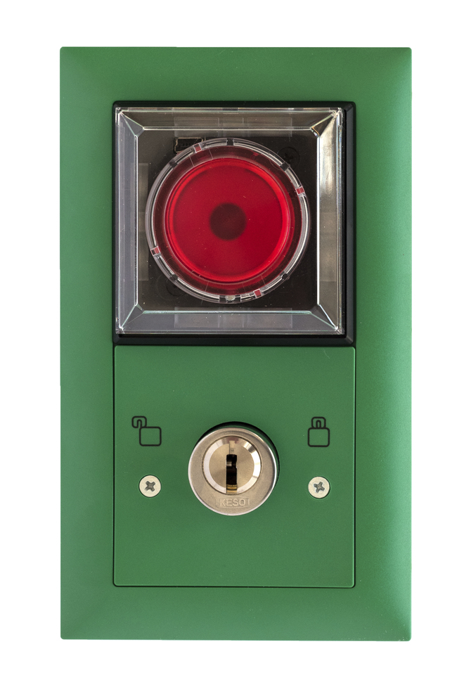 [1385-14-4--97GN] Terminal d'issue de secours,  cadre double, vert