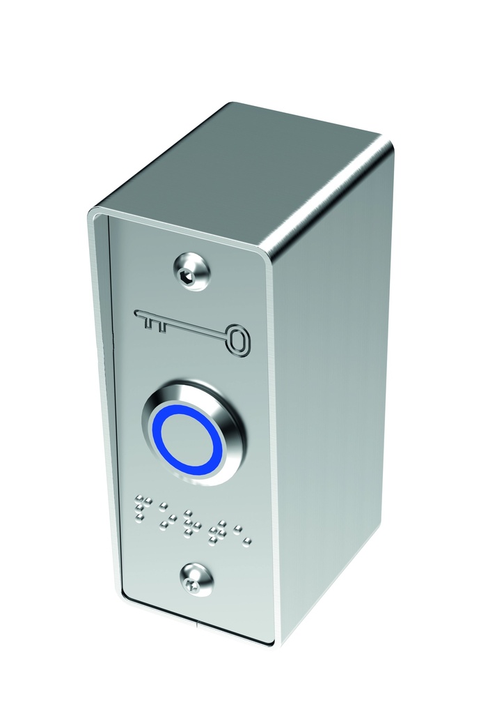 [PB19_BAP] Bouton poussoir bleu avec plaque braille + boitier