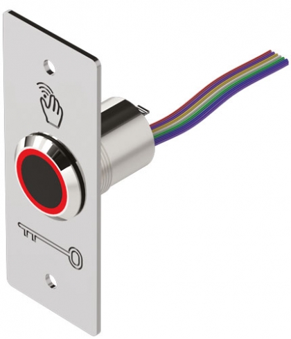Bouton poussoir infrarouge encastré en inox - E