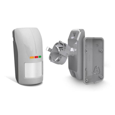 [OPAL GY SET] Détecteur de mouvement extérieur à double technologie (gris, IP-54, BRACKET d'angle et BRACKET à rotule inclus)