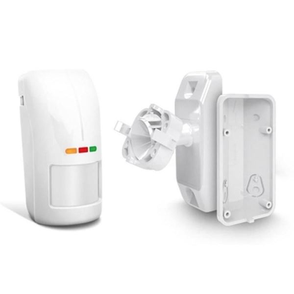 [OPAL Plus SET] Détecteur de mouvement extérieur à double technologie (blanc, IP-54, détecteur de crépuscule, anti-masquage MW, réglage de la sensibilité en option via OPT-1, BRACKET d'angle et support à rotule inclus)