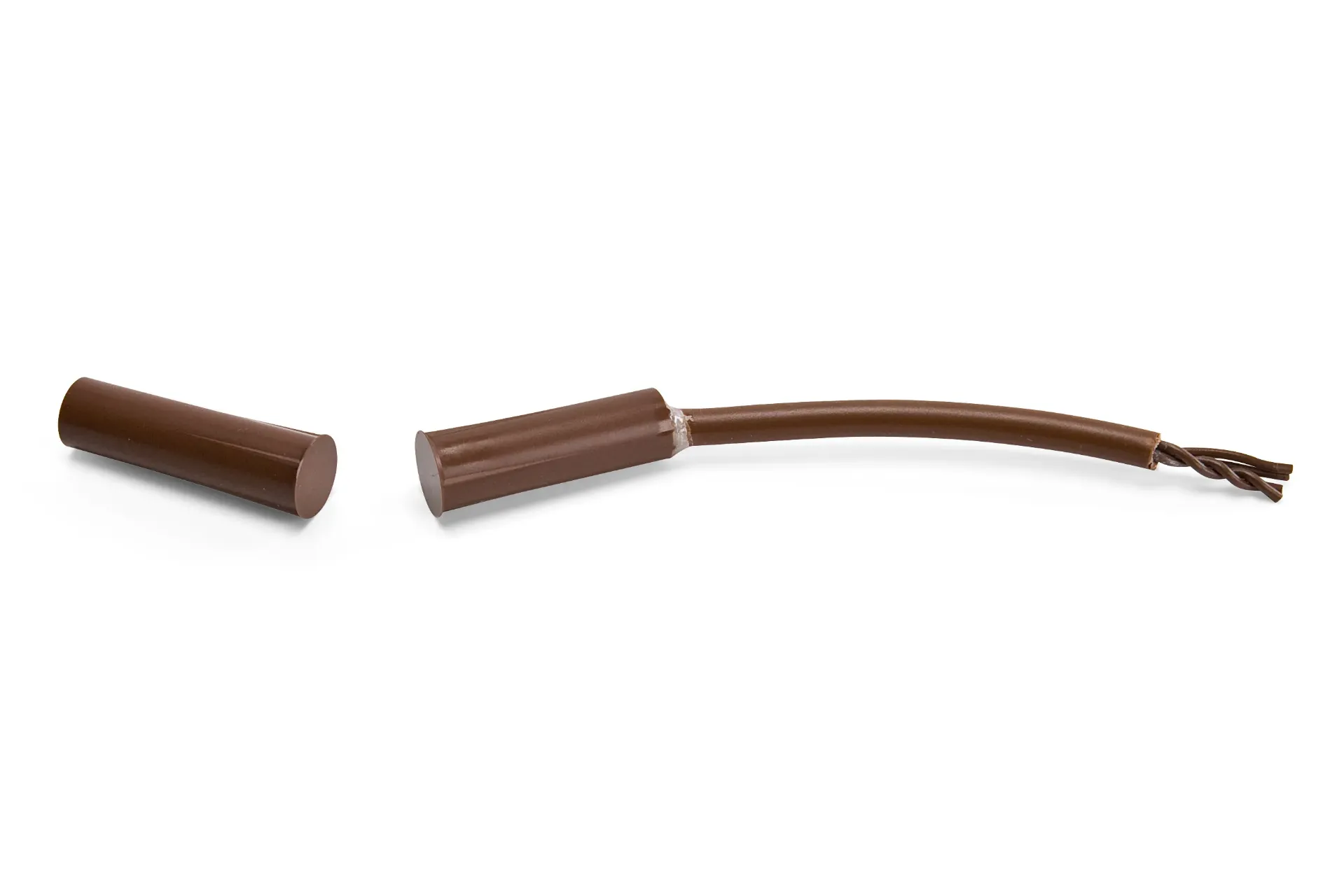 [S-2 BR] Contact magnétique affleurant avec boucle d'inviolabilité (marron)