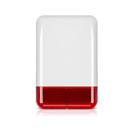 [SPL-2010 R] Sirène optique et acoustique extérieure (boîtier PC-LEXAN, rouge, bouclier métallique, PIEZO)