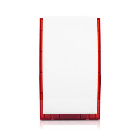 [SP-4002 R] Sirène optique et acoustique extérieure (boîtier PC-LEXAN, rouge, bouclier métallique, PIEZO, batterie 6V / 1,3 Ah)