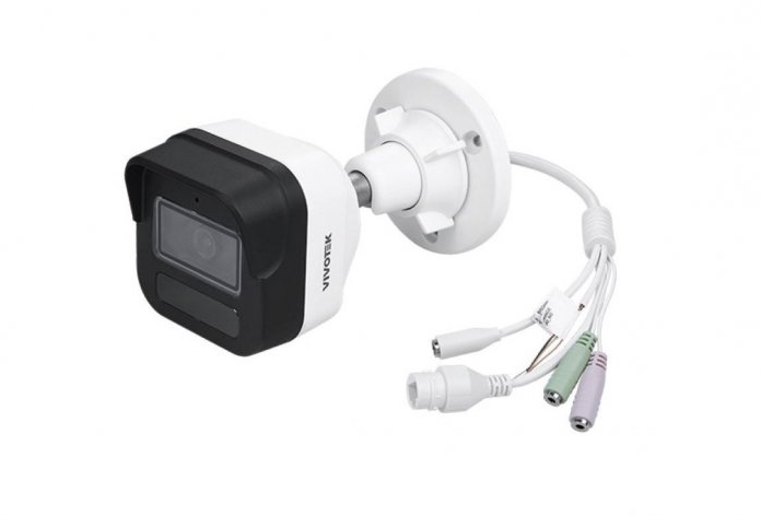 AI Outdoor Bullet, 8M 15fps, H.265/H.264/MJPEG, f2.8mm fixed focal lens, D/N, IR 30m, WDR Pro, Smart VCA, Two-way audio and Alarm I/O 1/1, PoE/DC, MicroSD/SDHC/SDXC, Working Temperature: -30° C ~ 60°C (-22°F ~ 140°F )