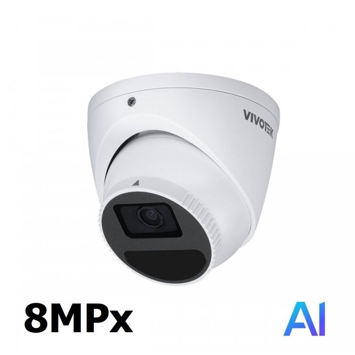 [IT9390-HVW-V2] AI Outdoor Turret, 8M 15fps, H.265/H.264/MJPEG, f2.8mm fixed focal lens, D/N, IR 30m, WDR Pro, Smart VCA, Two-way audio and Alarm I/O 1/1, PoE/DC, MicroSD/SDHC/SDXC, Working Temperature: -30° C ~ 60°C (-22°F ~ 140°F )