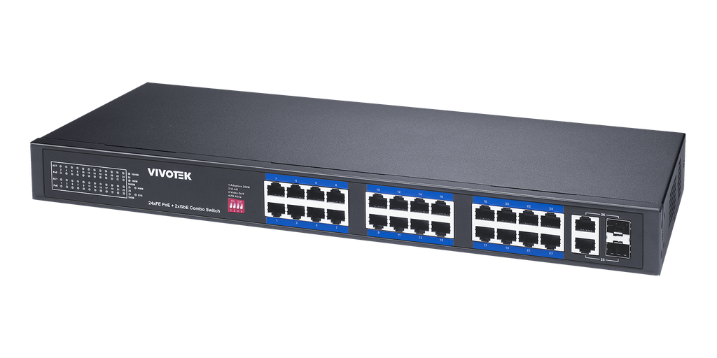 [AW-FGT-260P-370 EU] 24xFE PoE + 2xGbE Combo Unmanaged Switch
