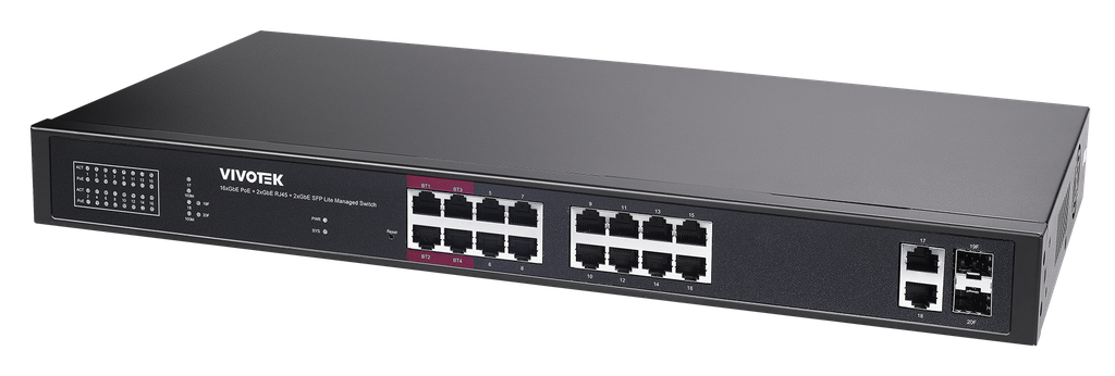 [AW-GEL-205A-260 EU] 16xGE PoE + 2xGE UTP + 2xGE SFP lite managed PoE switch