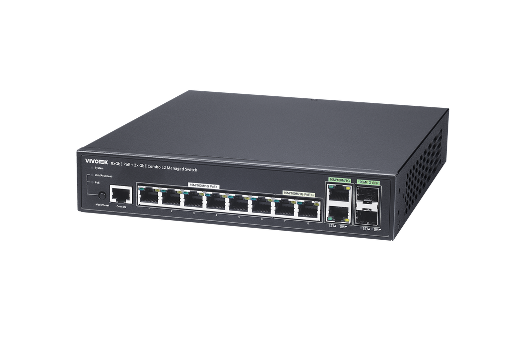 [AW-GEV-108A-130 EU] 8xGbE PoE + 2xGbE Combo VIVOCAM L2 Managed PoE Switch